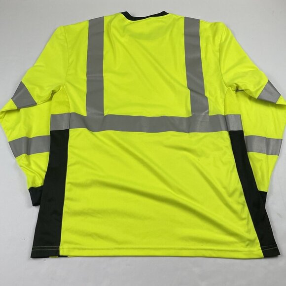 High Visibility Reflective Work T-Shirt Men’s L Hi ANSI Class 3 Short Sleeve - Picture 2 of 9